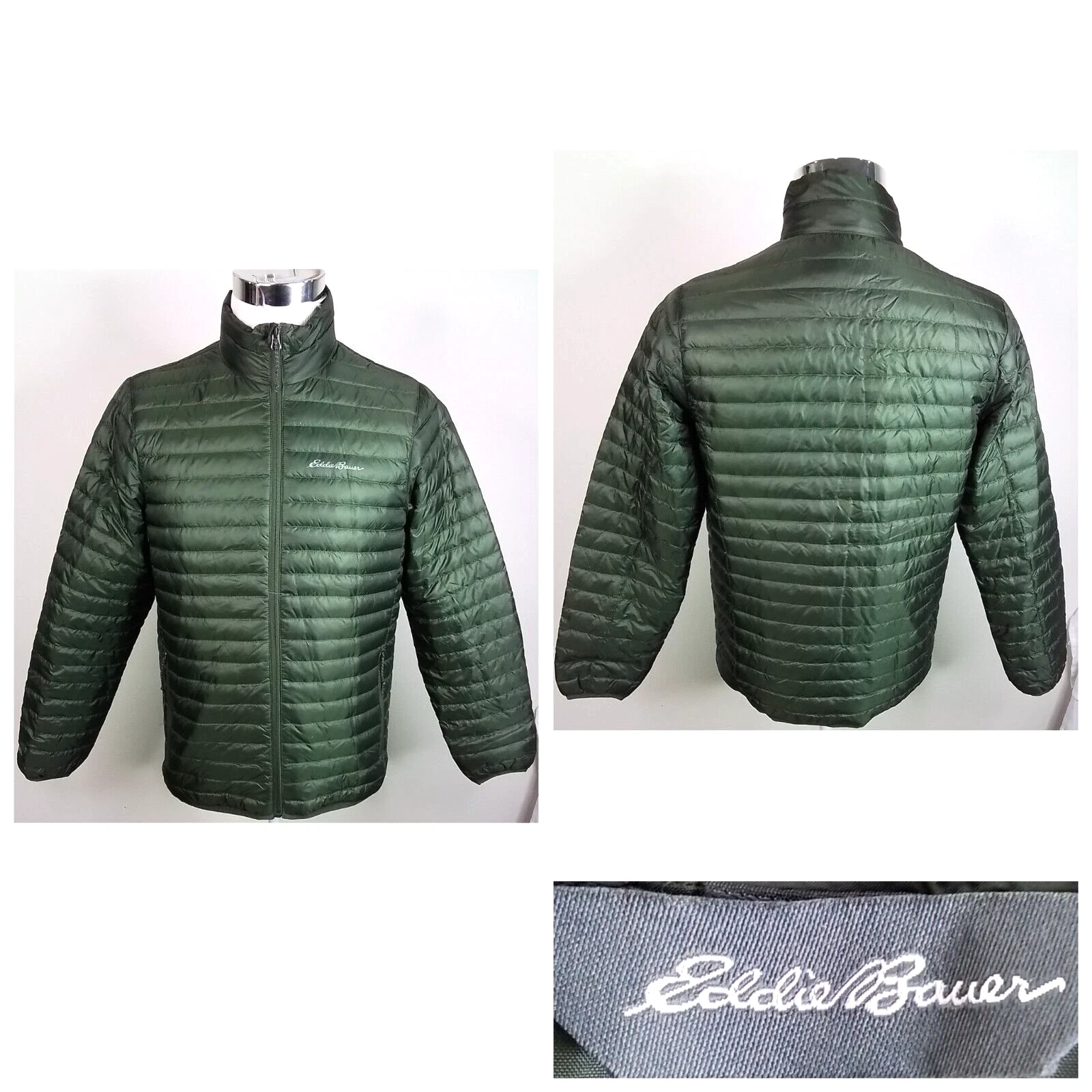 Eddie Bauer Down Jacket Men's Small Green Puffer #W3339