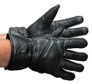 LEATHER Motorcycle Riding Gloves PADDED KNUCKLES! INSULATED GAUNTLET 7 SIZES