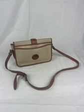 VINTAGE Dooney Bourke Pebble Leather Crossbody Saddle BAG Purse 2-Tone