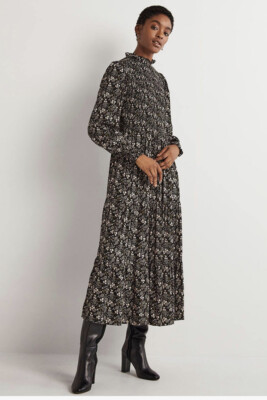 Boden Women's Printed Smocked Tiered Midi Dress Size US 8R NWT | eBay