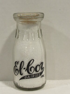 TRPHP Milk Bottle El-Cor Elmira Corning Dairies Dairy Elmira Corning NY 1945