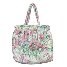 Vintage Tote Bag Pastel Floral Puffy Quilted Tote Folks Made In USA Lined