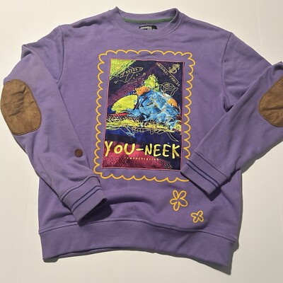 Original Fables You-Neek Lightweight Purple Embroidered Sweatshirt Adult Small