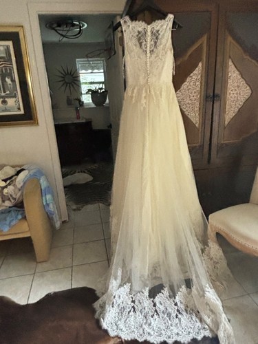 Augusta Jones D37CPZMS Wedding Dress 10 Cream Lace Sexy Romantic NWT $2,750 - Picture 8 of 19