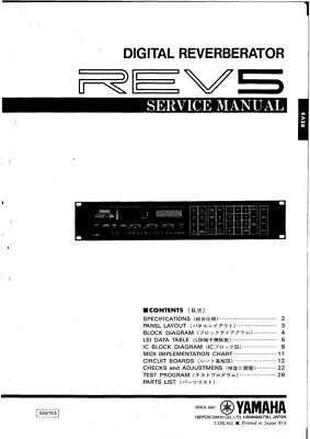 Service Manual-Anleitung für Yamaha REV-5 
