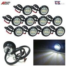 10X Mini 12V Round LED Bullet Button Side Marker Lights Car Trailer White