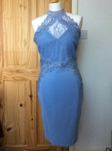lipsy blue halter neck dress