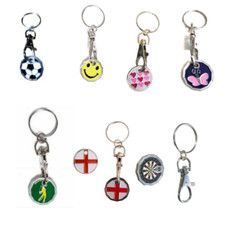 Shopping Trolley Coin Key RIng Super Market Locker Reusable Trolley Keyring