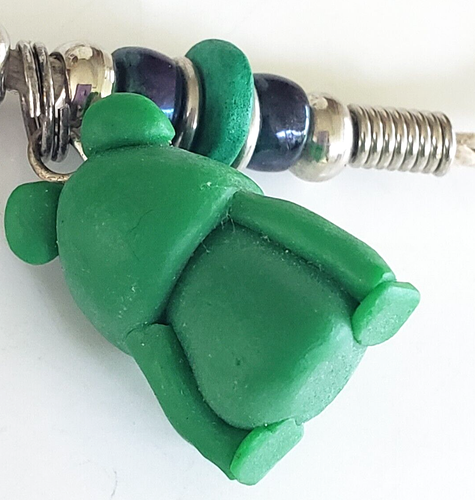 Polymer Fimo Clay Friendly Plastic 3D Frog Pendant Choker Necklace 17" Rope Cord - Picture 6 of 7
