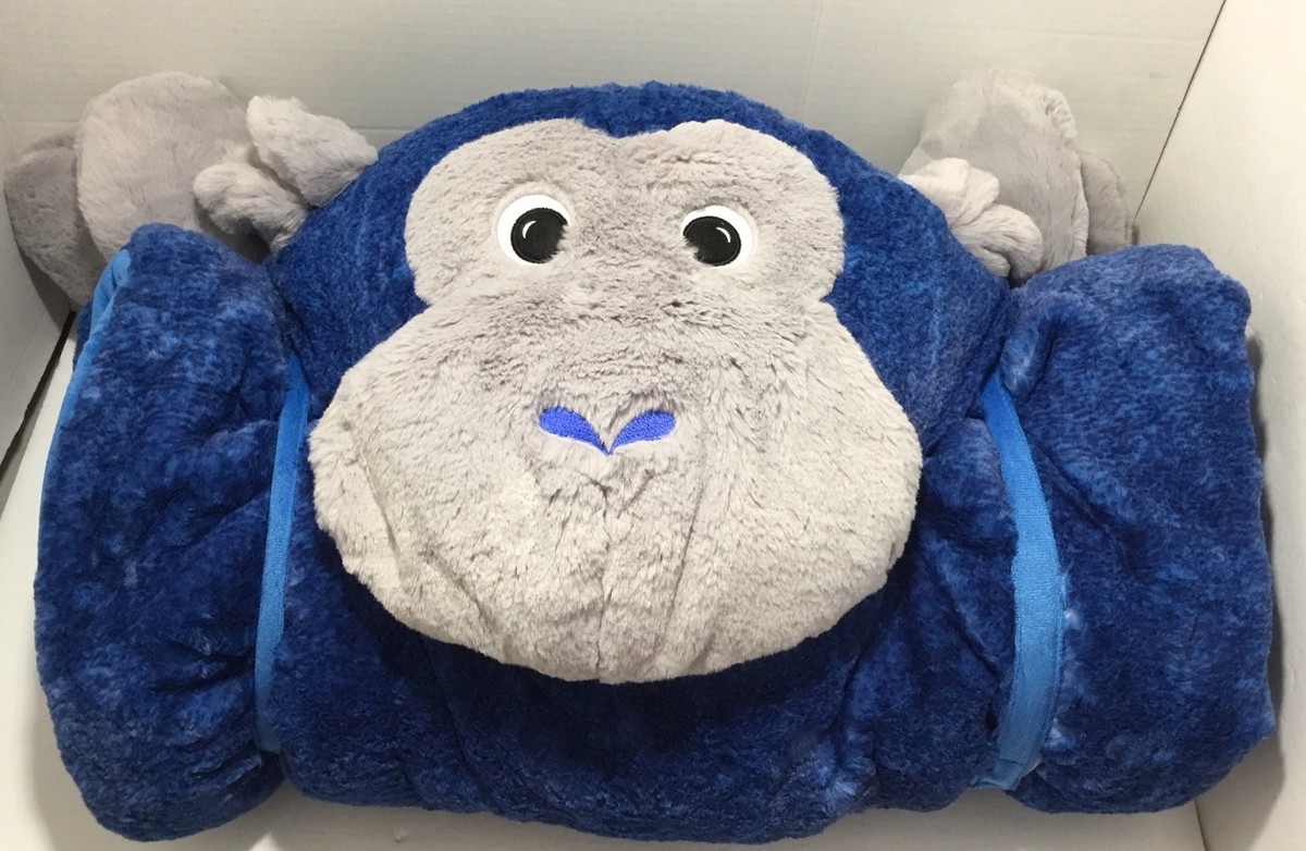 New Kids Animal Blue Monkey Super Soft Plush Sleeping Bag Large 27