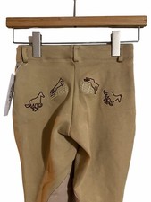 Kids Tuff Rider Cotton Embroidered Pull On Jods Size 10 Light Beige - NEW