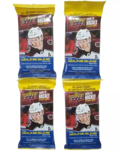 4x 2020-21 Upper Deck HOCKEY Extended Series 26 Card Fat Pack YoungGuns Lot of 4