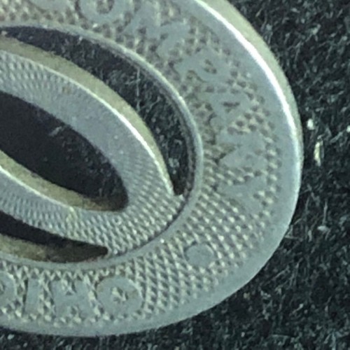 Huntington, WV Ohio Valley Bus Company G/F One City Fare Token 16 mm colgante "O" - Imagen 3 de 3