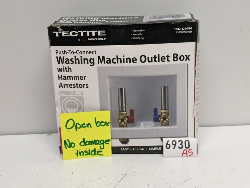 Tectite 1/2” Pex Copper Push to Connect Washing Machine Outlet Hammer