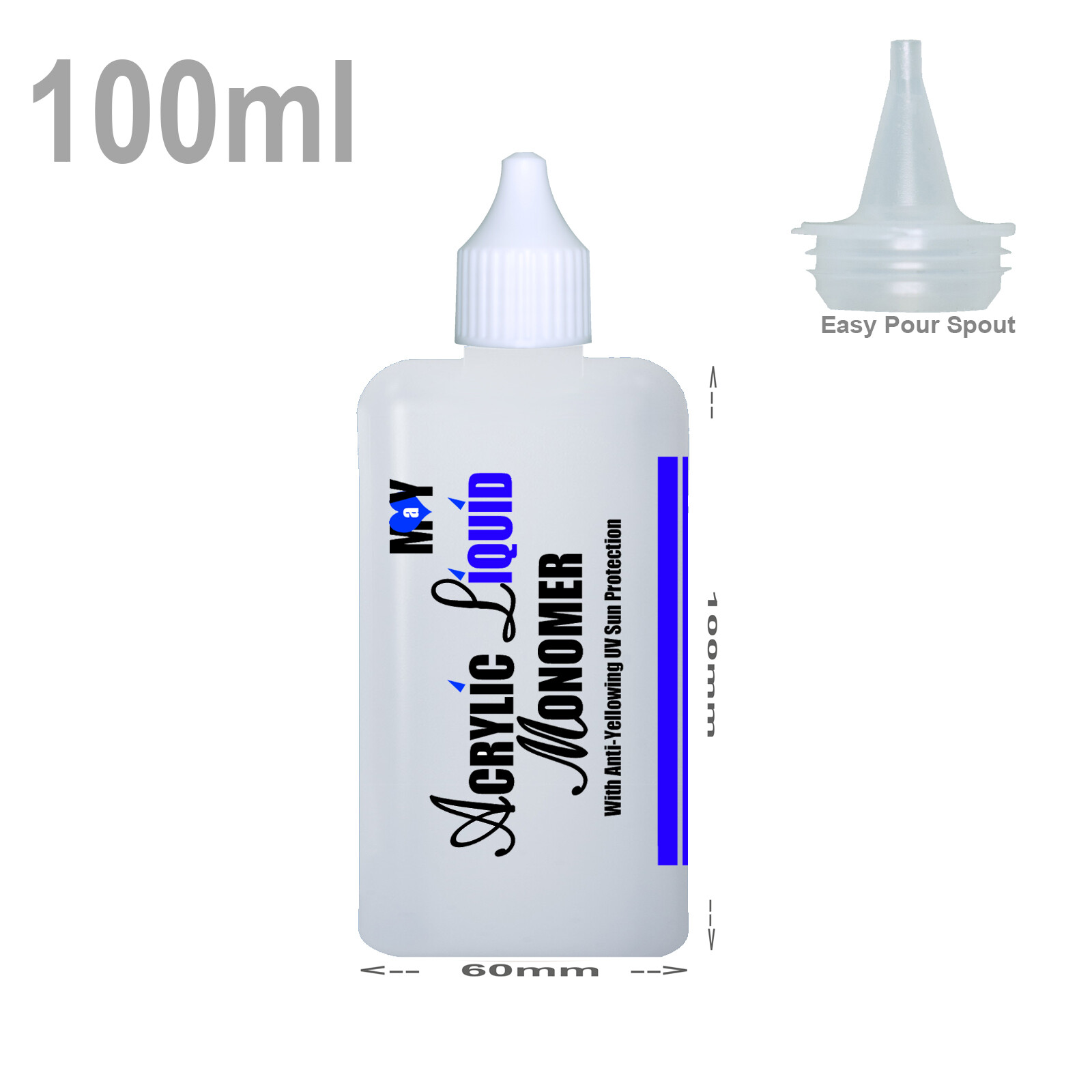 100ml CLEAR ACRYLIC LIQUID MONOMER FALSE NAILS NAIL SALON