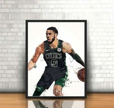 Jayson Tatum poster, canvas Boston Celtics Wall Art Decor, Gym Poster No frame