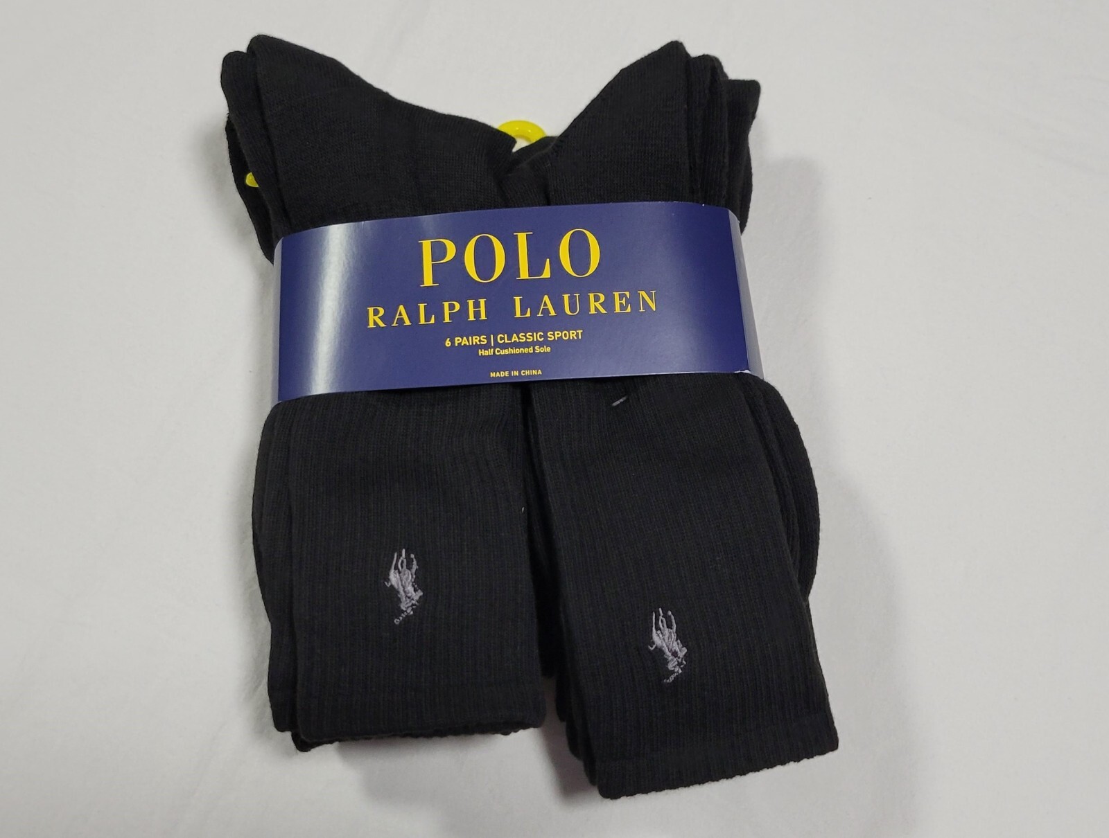 Polo Mens Ralph Lauren - 6 Pair Crew Socks Classic Sport Cushioned  Sz 6-12.5 thumbnail 3
