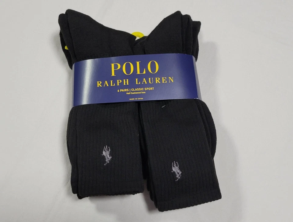 Polo Para Hombres Ralph Lauren - 6 Pares Calcetines Clásicos Deportivos Acolchados Talla 6-12.5 Foto 3 de 4