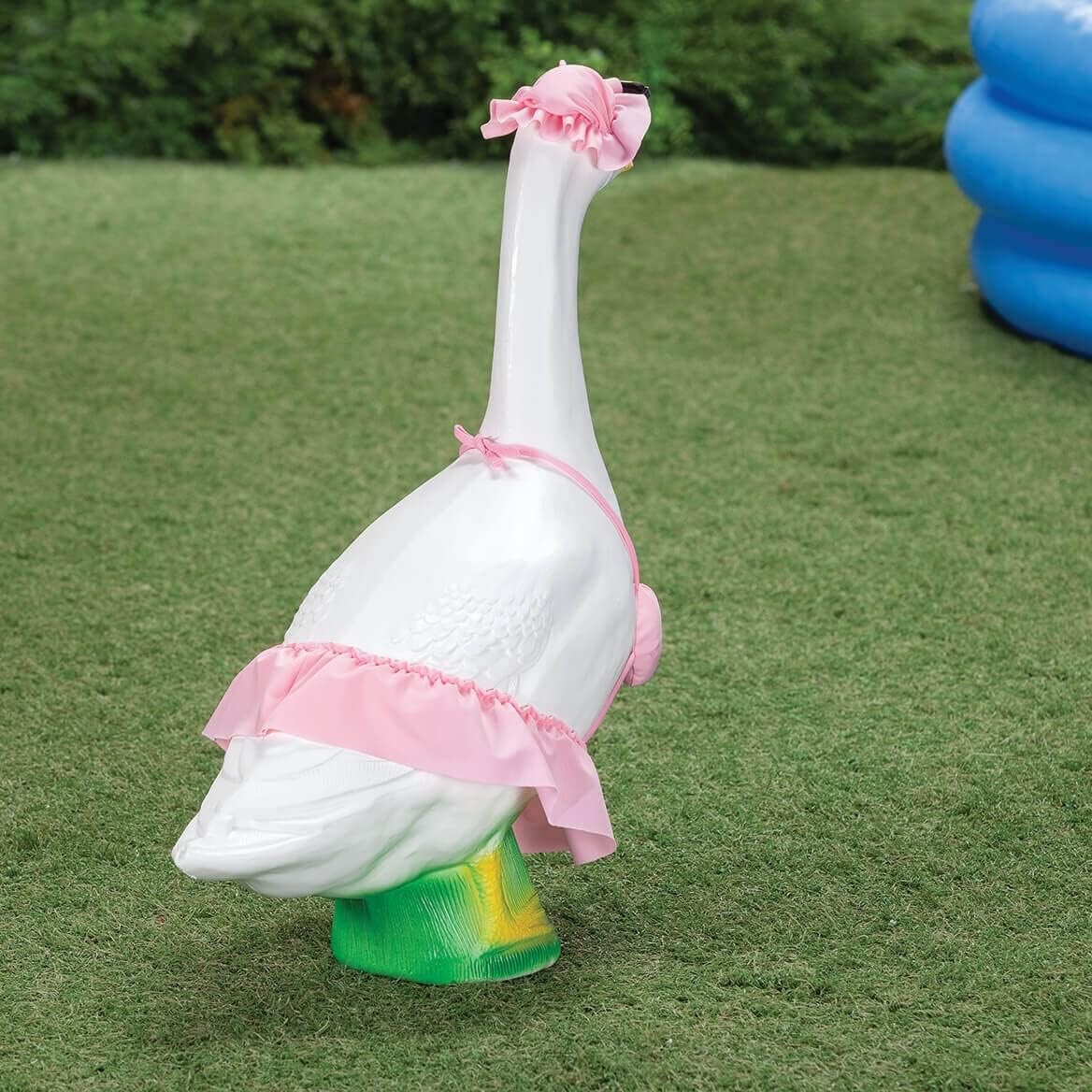 Hawaiianische Gans-Outfits – Bikini, Rock & Perücke Für Garten-Gänse | Deko Für Terrasse & Gartenpartys