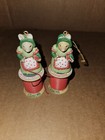 1982 ENESCO imports MOUSE on THREAD SPOOL 2pc FIGURINEs 