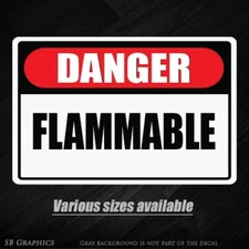 Danger Flammable Vinyl Sticker Fire Safety Label Warning Caution Oxygen Liquid