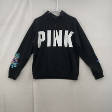 Victoria's Secret Pink Womens Black Long Sleeve Pullover Sweatshirt Medium