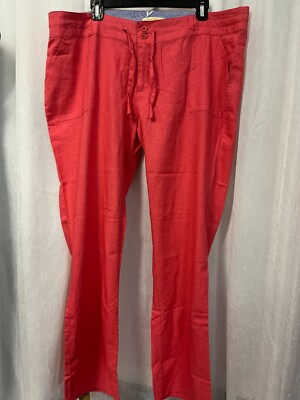 Nana USA Women's Pants Pink Linen Blend Size 3XL NWT
