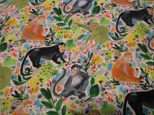 Cotton Fabric 1 Yard Funny Monkeys Multicolored Dear Stella August Wren 