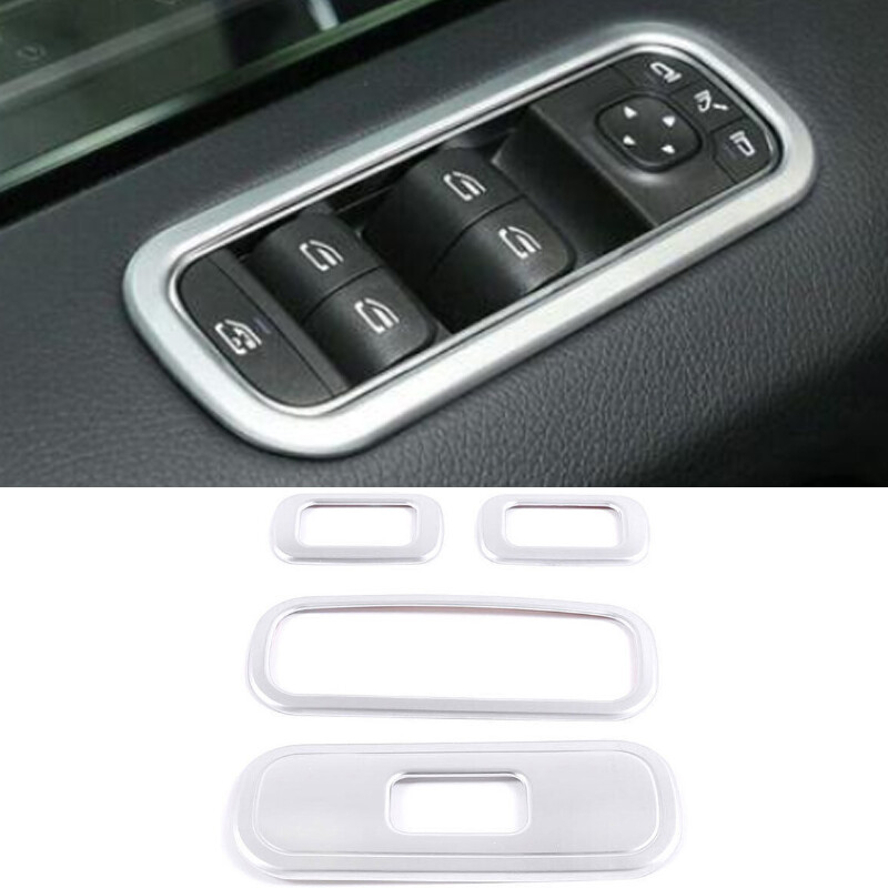 Matte Silver Window Lift Lock Switch Panel For Mercedes-Benz G-Class 2019-2024