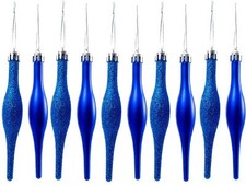 10 DROPLET BAUBLES CHRISTMAS TREE DECORATIONS DECORATION GLITTER ICICLES BAUBLE
