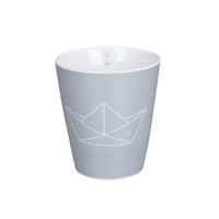 "Krasilnikoff - Happy Mug \"Paperboat Grey\" HM1148 Becher Porzellan Boot"