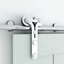 CCJH 4FT-16FT Stainless Steel Sliding Barn Door Hardware Kit Track Roller Closet