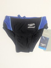 Speedo Endurance Swim Brief Black Blue Mens Competitive Size 22