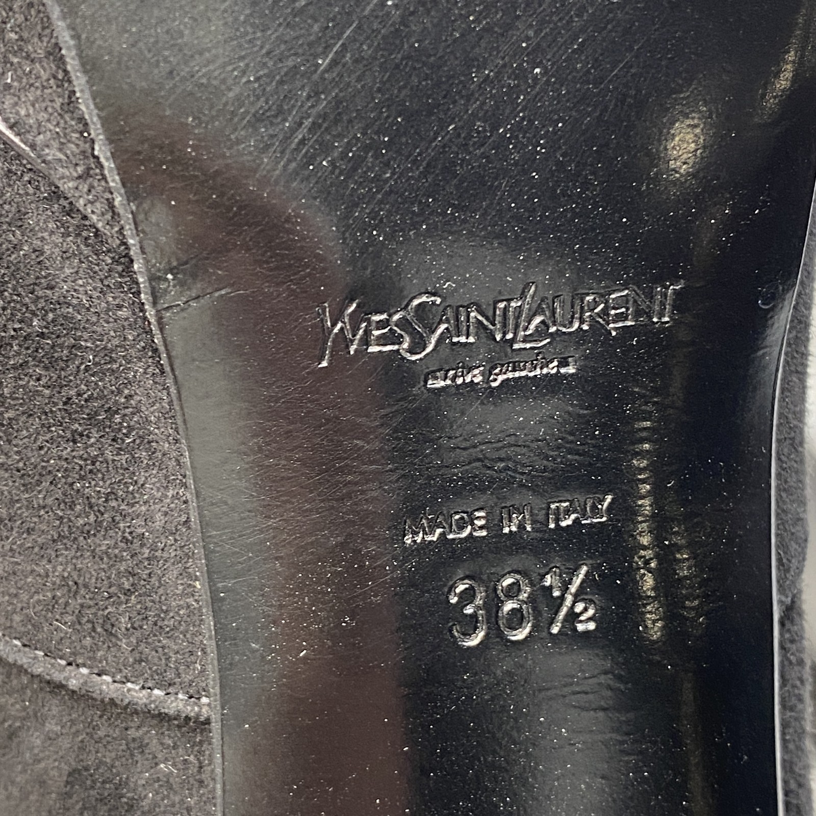 Saint Laurent Tribute 105 Platform Boot Women US8.5 EU38.5 Black Suede *PREOWNED thumbnail 9