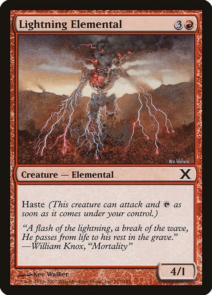 Lightning Elemental - 10th Edition 10E - 217 - NM - MTG