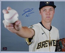 Jacob Misiorowski Autographed Milwaukee Brewers 8x10 Photo with PROVA Witnessed