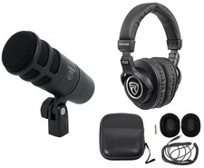 Audio Technica AT2040 Microphone Broadcast Podcast Podcasting Mic Headphones