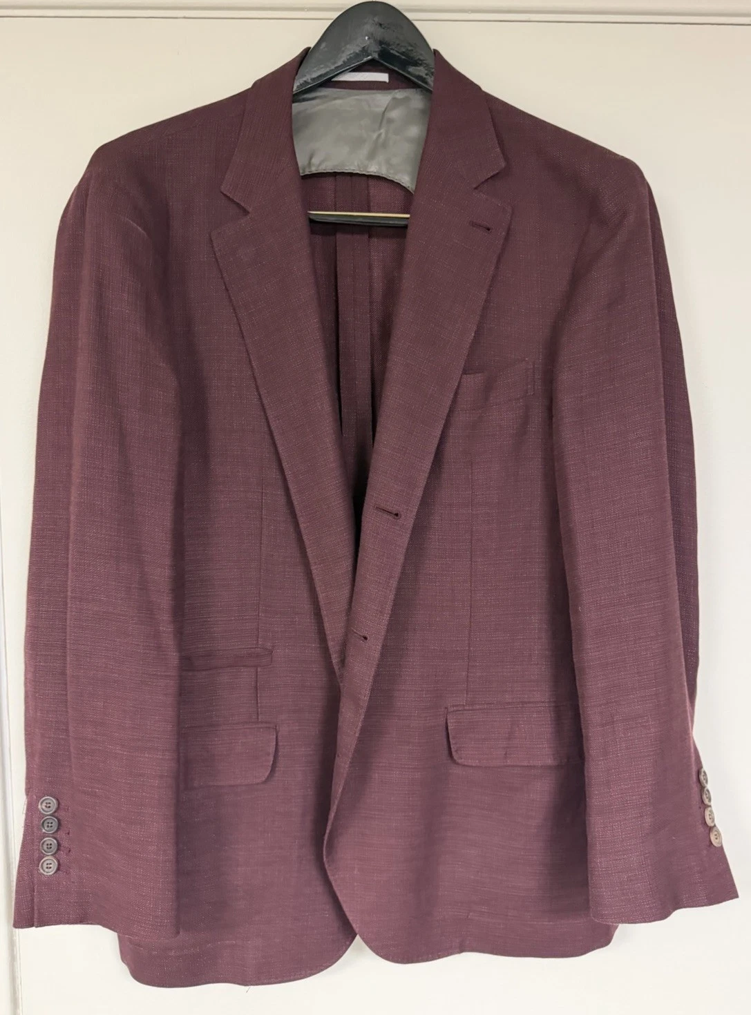 Brunello Cucinelli Men's Maroon Sport Coat Blazer Italian Tailored Size 54 - product detail image 2