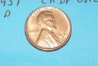 1937 D      RED UNCIRCULATED  WHEAT CENT #3