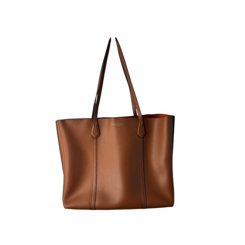 Tory Burch Perry Tote Bag Camel Leather | Large Structured Work Tote