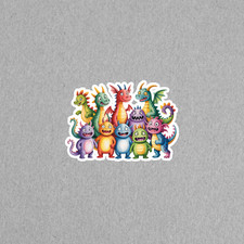 Colorful Cute Dragon Friends Sticker Collection Waterproof Vinyl 6862