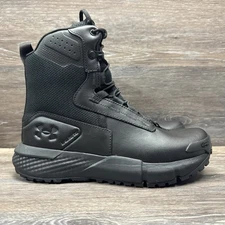 Under Armour UA Charged Valsetz 8" Side-Zip Waterproof Boots Men's Sz 6.5 Black