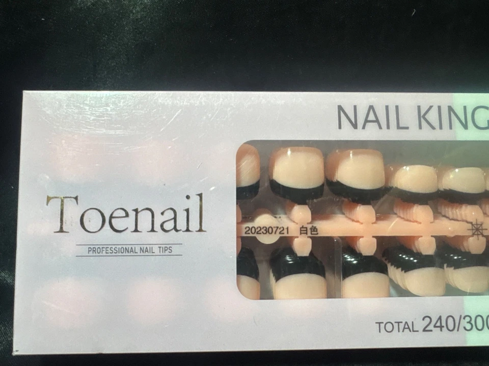 Nail Kingdom Toenail Tips French Style 240/300 Pieces Full Cover Home DIY Light - Image 3 of 4