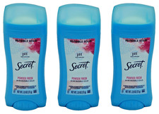 Secret Invisible Solid Antiperspirant Deodorant Powder Fresh 2.6oz   3 Pack-NEW 