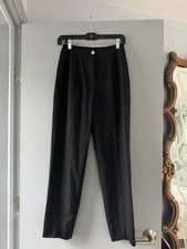 Chanel High Waisted Black Trouser Dress Pants