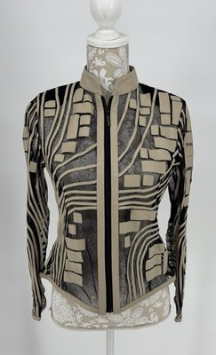 Stillman Studio NY Leather Mesh Jacket S Avant Garde Sheer Zip Lambskin Black