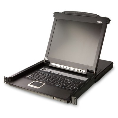 ATEN CL5708M KVMP-Switch 8fach mit 17 Zoll-Display, USB, PS/2, 19-Zoll-Rackmonta