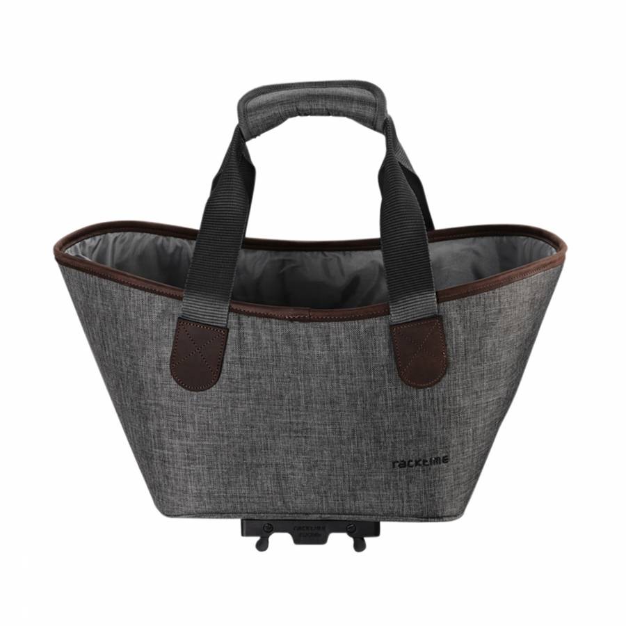 Sac cabas vélo Racktime Agnetha gris avec fixation porte-bagage arrière