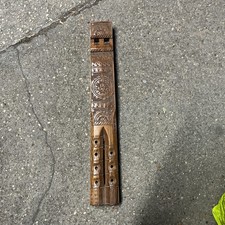 Flûte ancienne en bois double bec cannage bosniaque ?ethnique