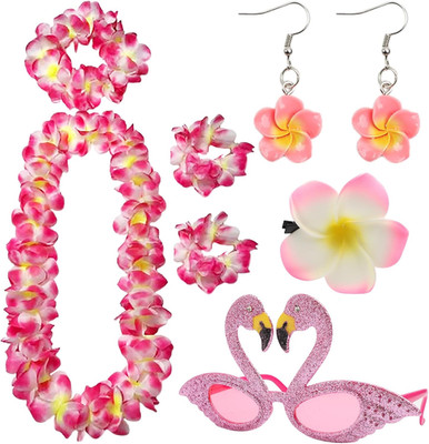 Hawaii Kette Blumen Deko 6pcs, Blumenketten Hawaii Mit Blume-ArmbäNder, Swan Son